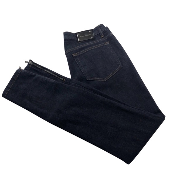 Pierre Balmain low rise black jeans ankle zippers 26 - Picture 2 of 9